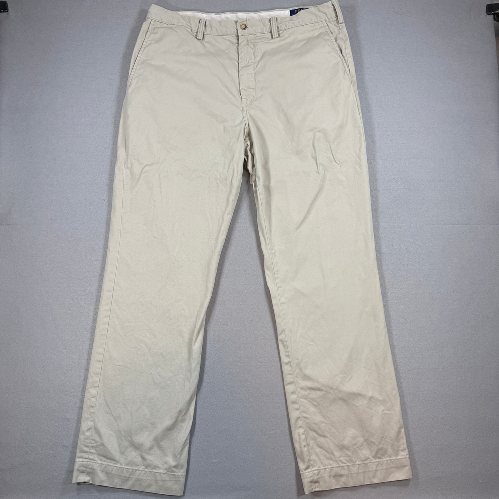 Polo Ralph Lauren Chino Pants Men 36x32‎ Khaki Classic Fit Cotton Twill Preppy
